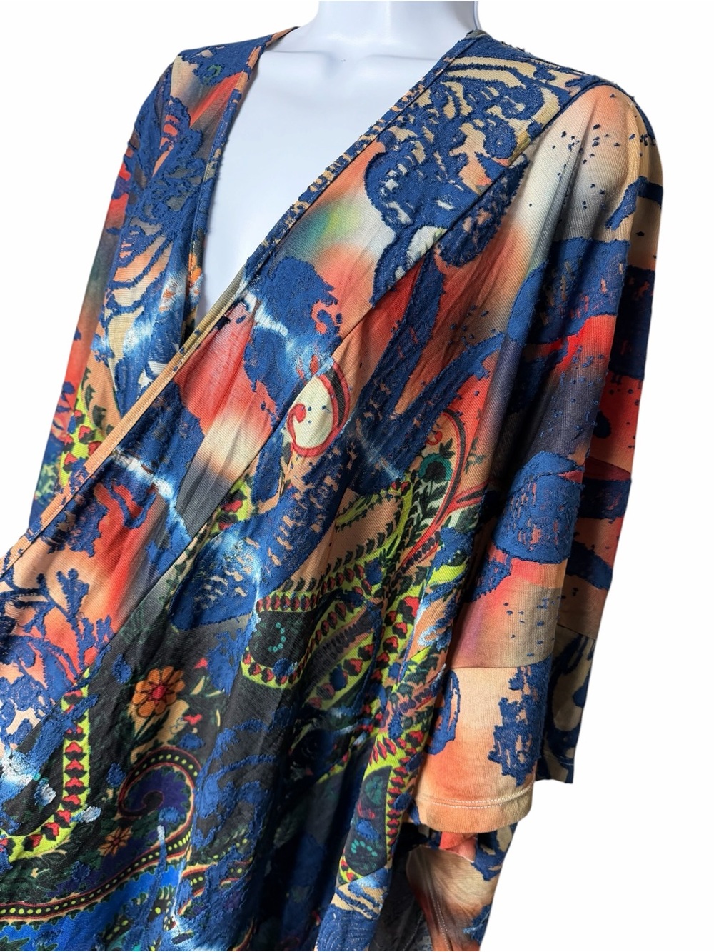 Soft Surroundings Kimono Cardigan Floral Duster Boho Lagenlook Lightweight OS - Picture 4 of 8